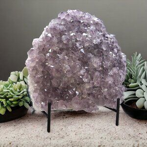 Large Raw Amethyst, Rough Geode Slab, Purple Crystal Cluster, From Brazil (BD)